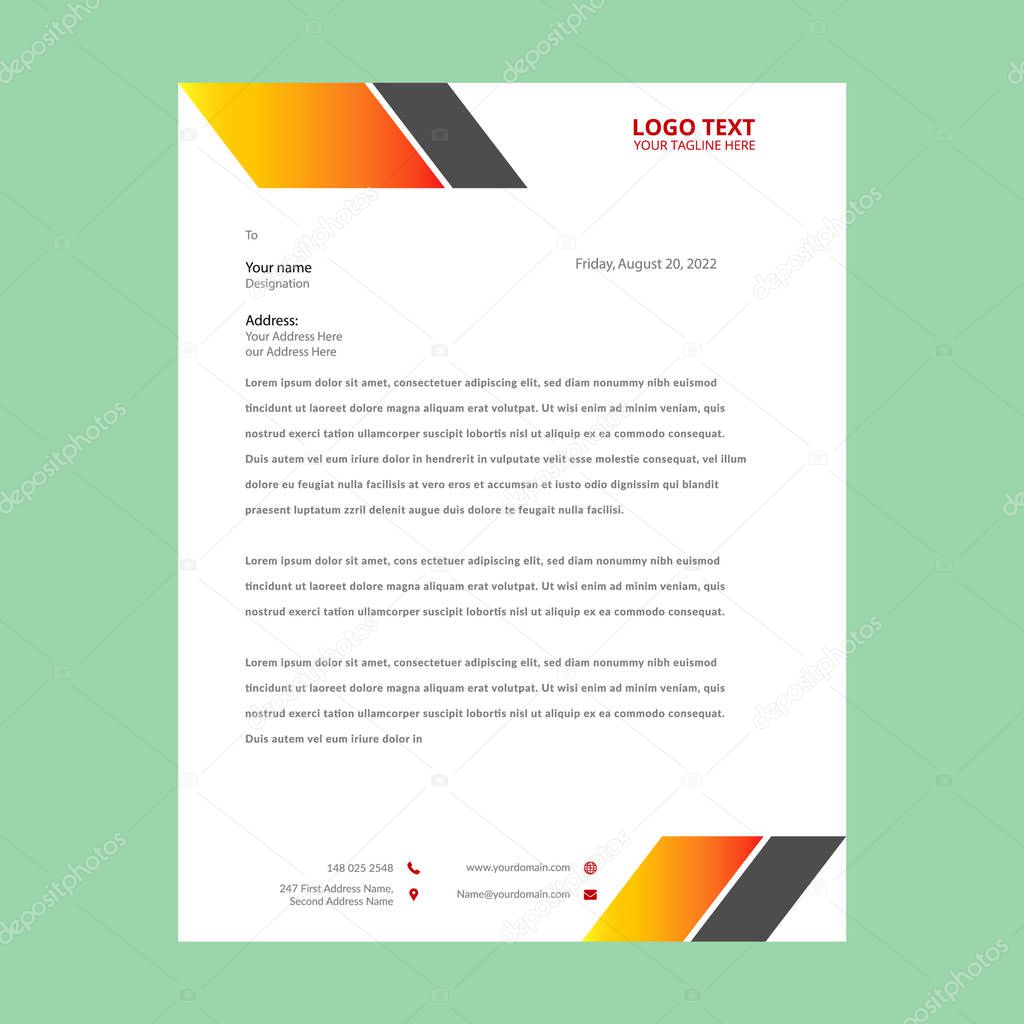 Corporate letterhead pad for office