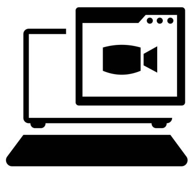 Video web sitesi simgesi. vektör grafikleri