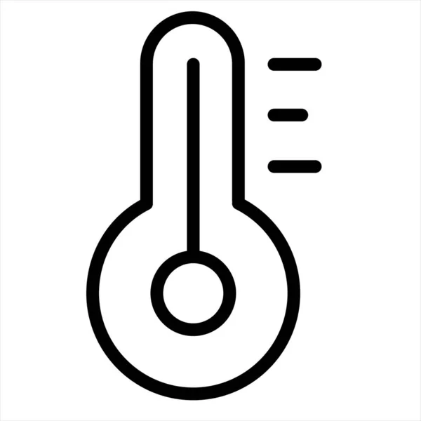 Pronóstico Calor Temperatura Termómetro Icono Del Tiempo — Vector de stock