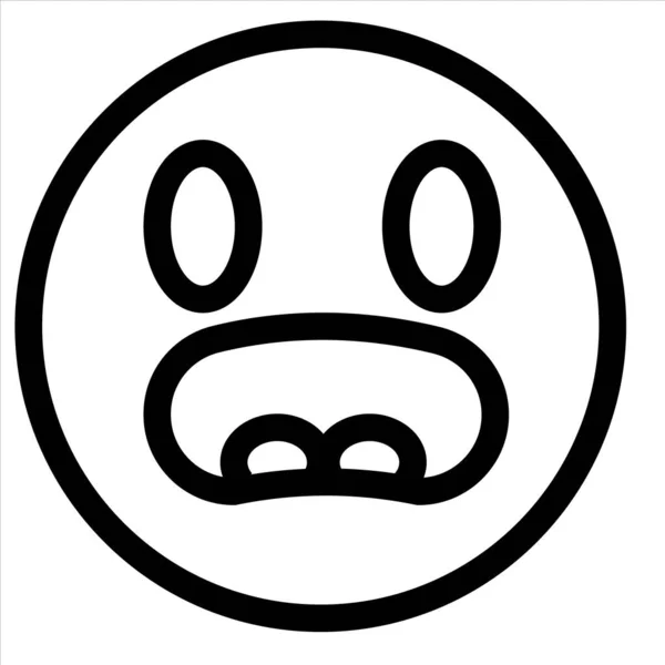 Emoji Emoticon Face Surprised Icon — Stock Vector