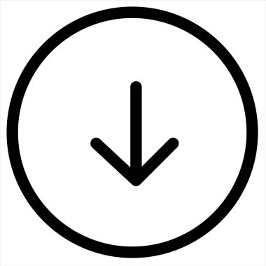 Ok, yön, aşağı, hareket, navigasyon simgesi