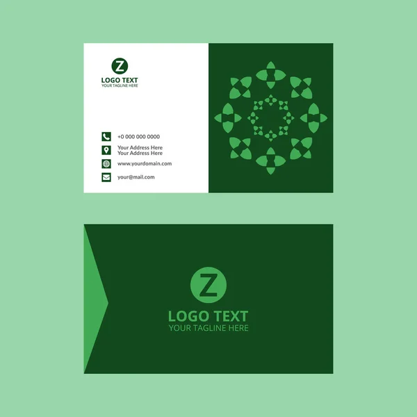 Plantilla Tarjeta Identificación Impresionante Elegante Verde — Vector de stock