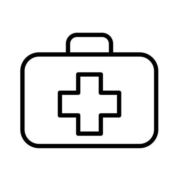 Cuidado Ayuda Médico Kit Salud Línea Icono — Archivo Imágenes Vectoriales