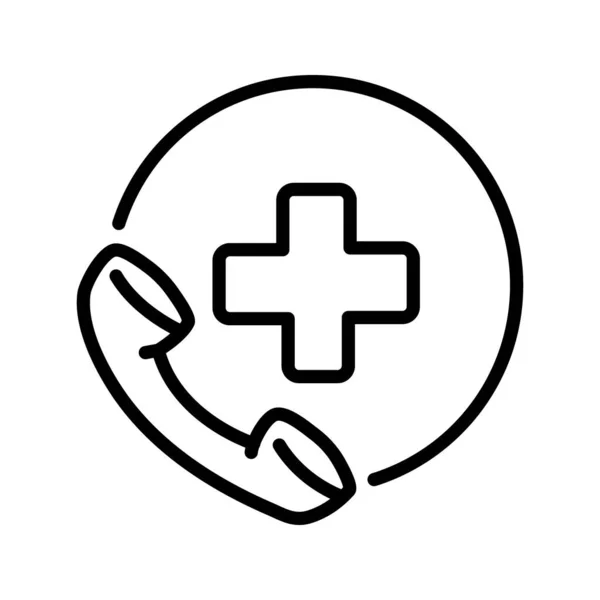 Appelez Urgence Hôpital Téléphone Médical Icône — Image vectorielle