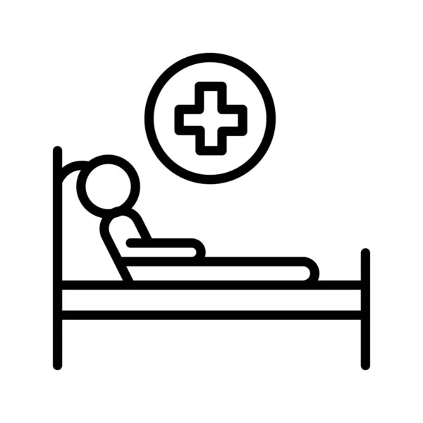 Ambulans Yatağı Acil Hastanesi Tıbbi Ikonu — Stok Vektör