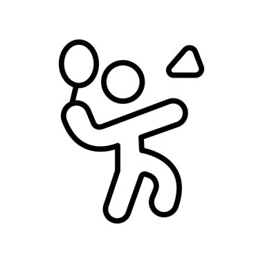 Raket Badminton İnsan Spor Simgesi