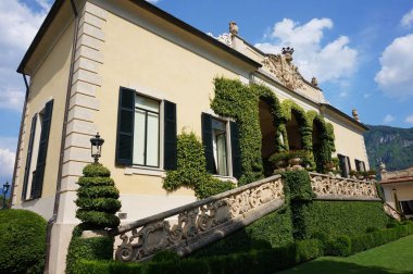 Villa Balbianello'nun güzel ünlü kemerli terası.