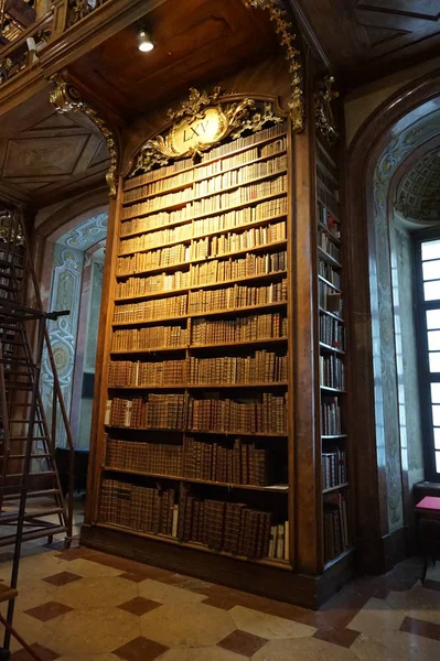 Hofburg Sarayı Ndaki Ulusal Avusturya Kütüphanesi Nin Ana Salonundaki Kitaplık — Stok fotoğraf