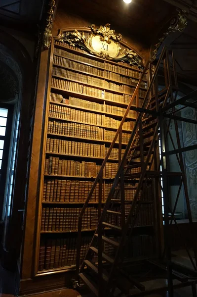 Книжкова Шафа Головному Залі Національної Австрійської Бібліотеки Палаці Хофбург — стокове фото