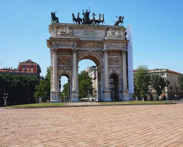 Вид Арку Мира Площади Семпионе Arco Della Pace — стоковое фото