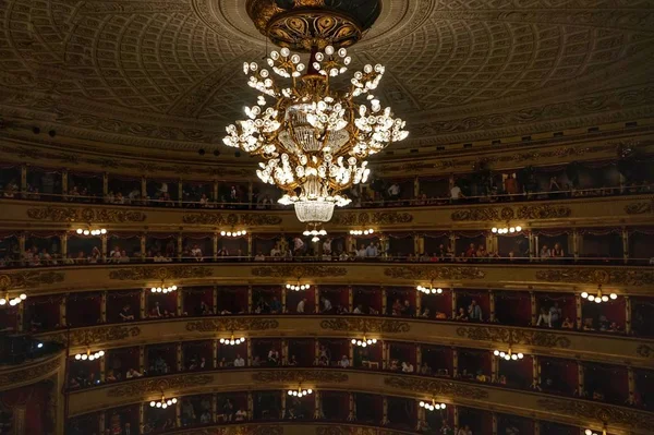 Interior Auditório Teatro Ópera Scala Mila — Fotografia de Stock