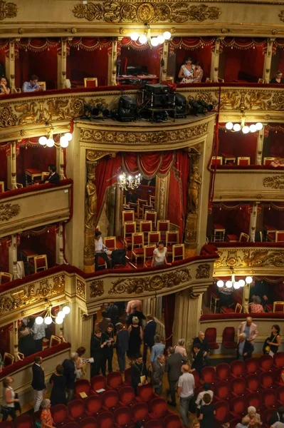 Das Innere Des Zuschauerraums Des Operntheaters Scala Mila — Stockfoto