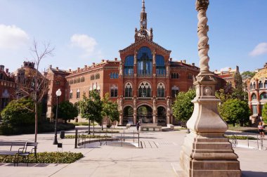 Barcelona 'daki tarihi Sant Pau hastanesindeki binalardan biri..
