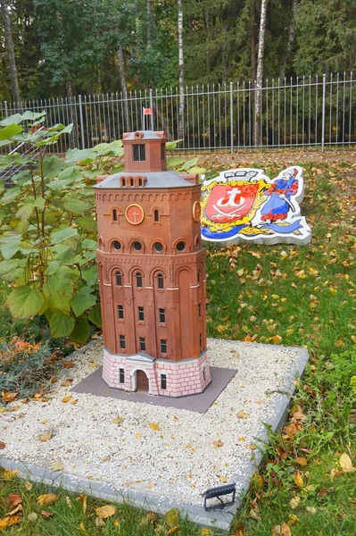 Modello Della Torre Dei Pompieri Nel Museo Miniatura Vinnitsa — Foto Stock
