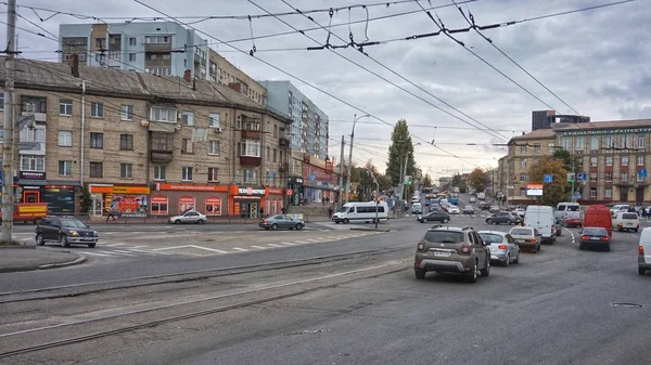 Heavy Traffic Roads Vinnitsa Rush Hour — Stock Photo, Image