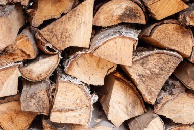 Split kuru odun kış için hazır