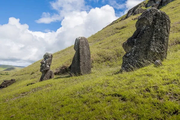 Tepede üç moai