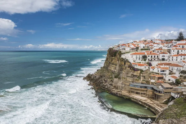 Cliff Azenhas Mar Portugalskim Wybrzeżu Atlantyku Zdjęcie Stockowe