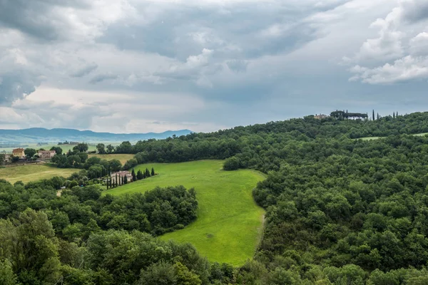 Die Hügel Von Val Orcia Einem Düsteren Tag — Stockfoto