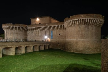 The historic fortress of Senigallia by night clipart