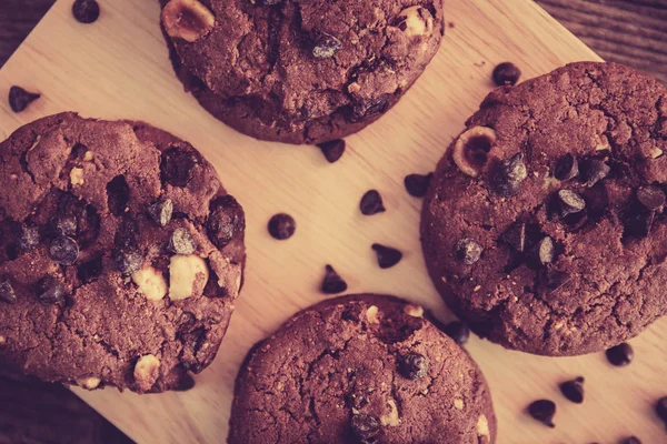 Üstten Görünüm, ev yapımı kurabiye, vintage renk.