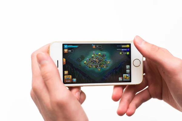 Samara Russia 2019 Descargar Juego Clash Clans Jugar Iphone Popular — Foto de Stock