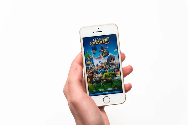 Samara Russia 2019 Download Game Clash Royale Playing Iphone Popular — Stock Photo, Image