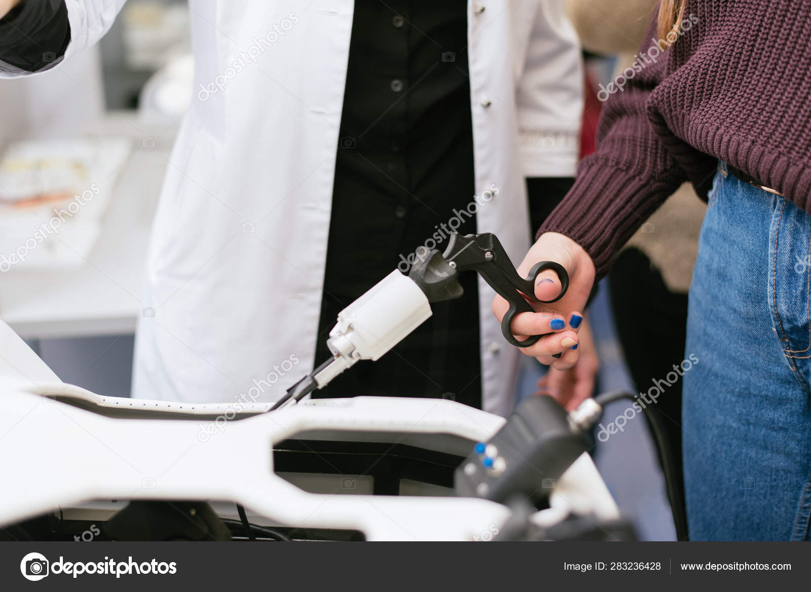 3d medical equipment. Training equipment for operations. a person is trained to do medical