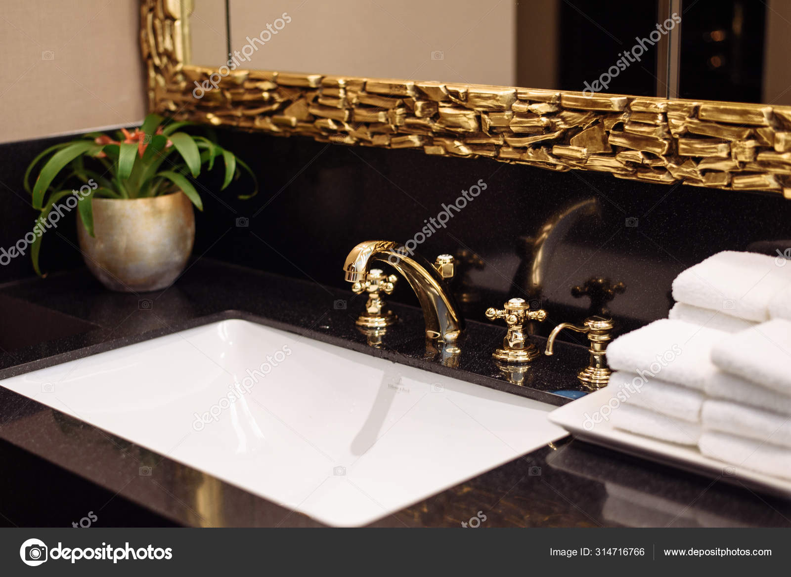 A Stack Of Fresh White Towels In The Hotel S Luxurious Bathroom A