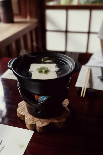 Curso Tofu Uma Refeição Tradicional Vários Pratos Kaiseki Kyoto Japão — Fotografia de Stock