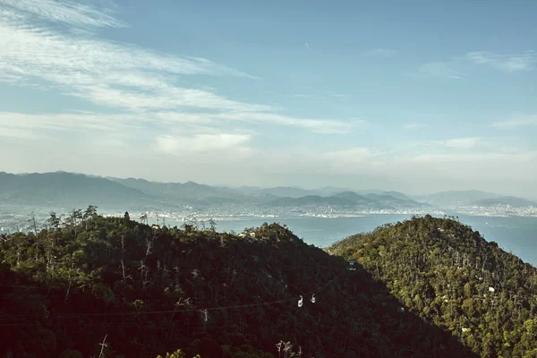 Gondolresa Genom Mount Misen Landskapet Med Utsikt Över Miyajima Och — Stockfoto