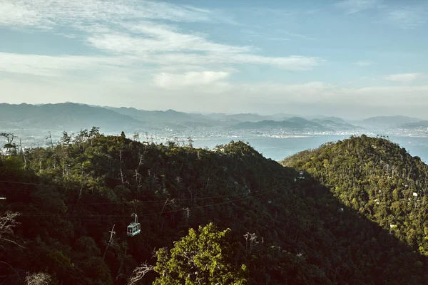 Gondolresa Genom Mount Misen Landskapet Med Utsikt Över Miyajima Och — Stockfoto