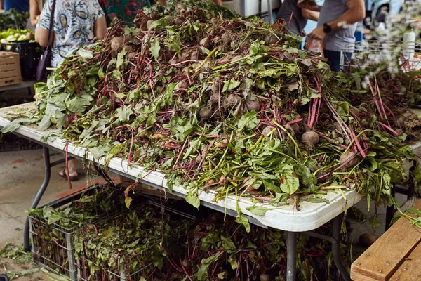 Affichage Coloré Betteraves Vendre Marché Fermier Boulder Colorado Beta Vulgaris — Photo