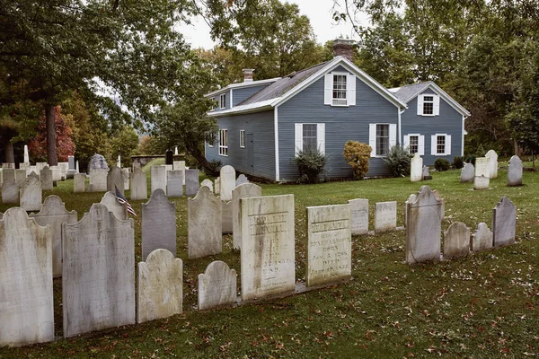 Bennington Vermont October 2019 Historic Bennington Centre Cemetery Cold Fall — стокове фото