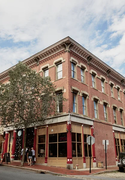 Portland Maine September 26Th 2019 Commercial Stores Restaurants Historic Old — Stock Photo, Image