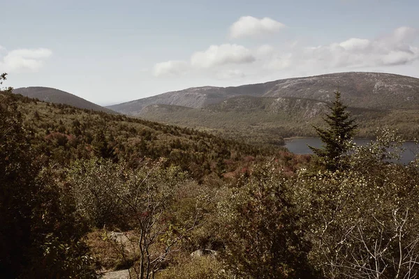 Uitzicht Jordan Pond Vanaf Cadillac Mountain Acadia National Park Mount — Stockfoto
