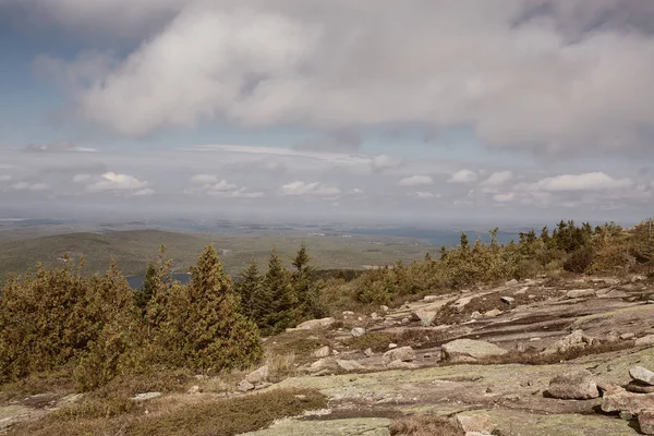 Wandelen Langs Granieten Ondergrond Top Van Cadillac Mountain Acadia National — Stockfoto