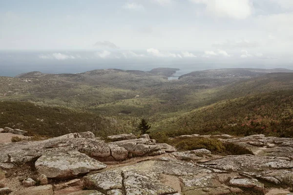 Uitzicht Maine Kustlijn Verte Van Cadillac Mountain Mount Desert Island — Stockfoto