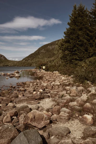 Lagoa Jordânia Com Vista Para Bolhas Fundo Parque Nacional Acadia — Fotografia de Stock