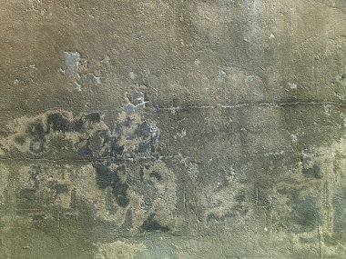 Birden fazla onarım izleri ile katmanlı tuğla duvar. Ayrışma sıva, harç, çimento. Boyalı brickwall arka plan dokusu.