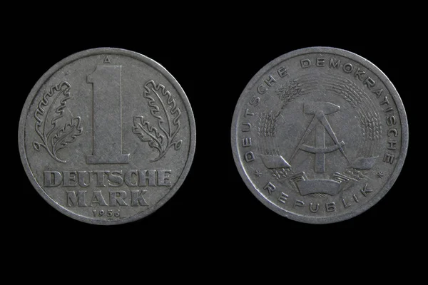 Урожай РДР (НДР-Німецька Демократична Республіка) 1 Марк алюмінієва монета 1956 рік. — стокове фото