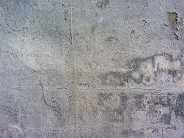 Birden fazla onarım izleri ile katmanlı tuğla duvar. Ayrışma sıva, harç, çimento. Boyalı brickwall arka plan dokusu.