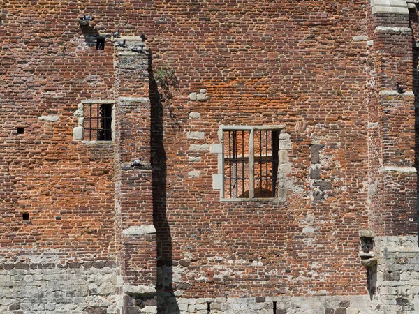 Una imagen de una pared de castillo de ladrillo . —  Fotos de Stock