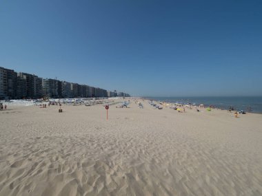 Belçika kıyı kenti Blankenberge'nin kıyı şeridi.