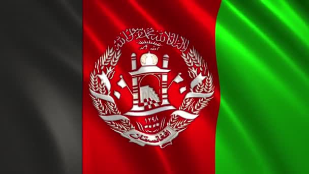 Charmante Animation Drapeau Afghanistan Sur Soie Ombre — Video