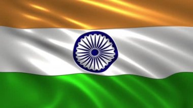 Hindistan 3D animasyon 4 k bayrağı ipek ve gölge büyüleyici