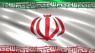 3D animasyon 4 k bayrağı Iran ipek ve gölge büyüleyici