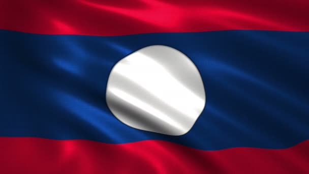 Charmante Animation Drapeau Laos Sur Soie Ombre — Video