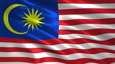 Malezya 3D animasyon 4 k bayrak ipek ve gölge büyüleyici