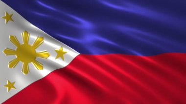 3D animasyon 4 k bayrağı Philipine ipek ve gölge büyüleyici